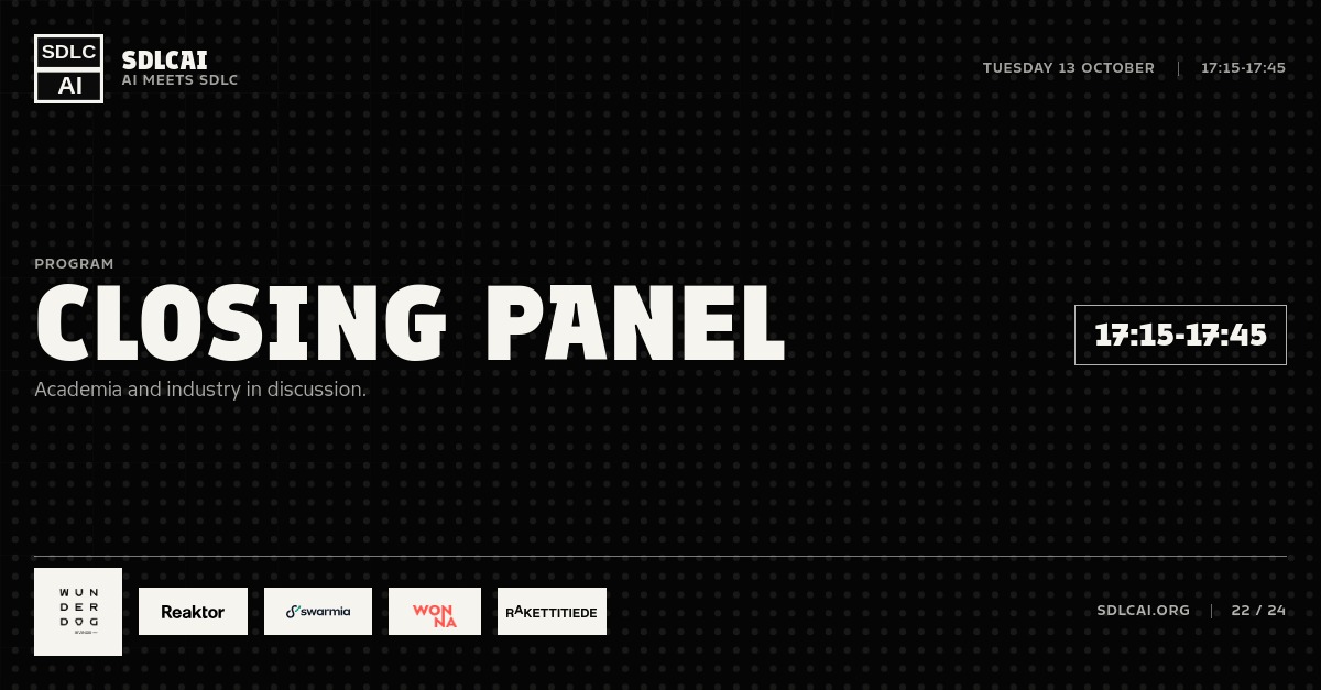 Schedule session slide 21: Closing panel / 17:15-17:45