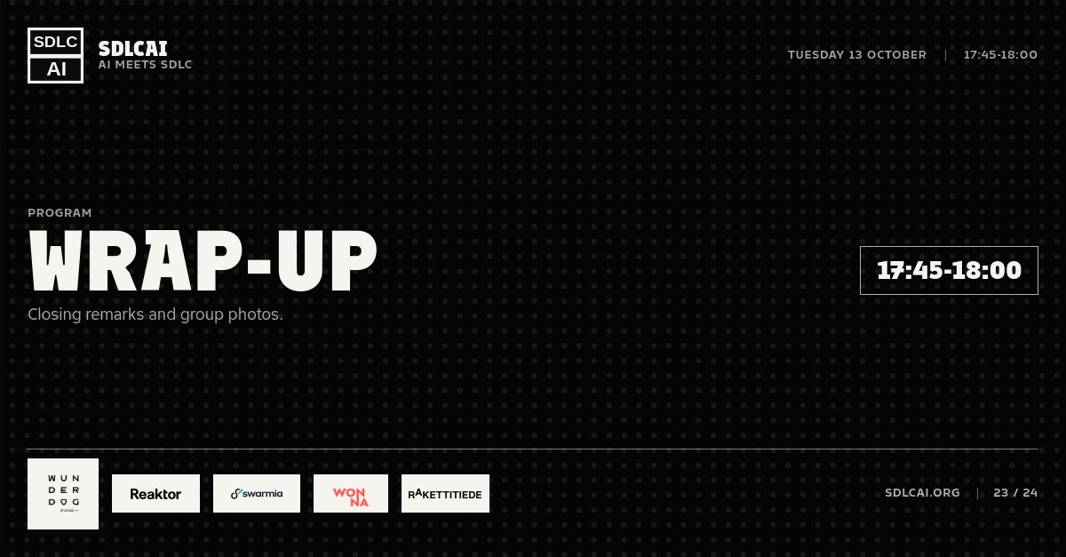 Schedule session slide 22: Wrap-up / 17:45-18:00