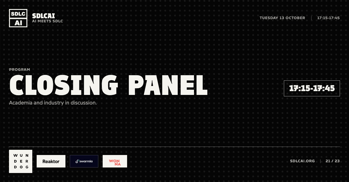 Schedule session slide 21: Closing panel / 17:15-17:45