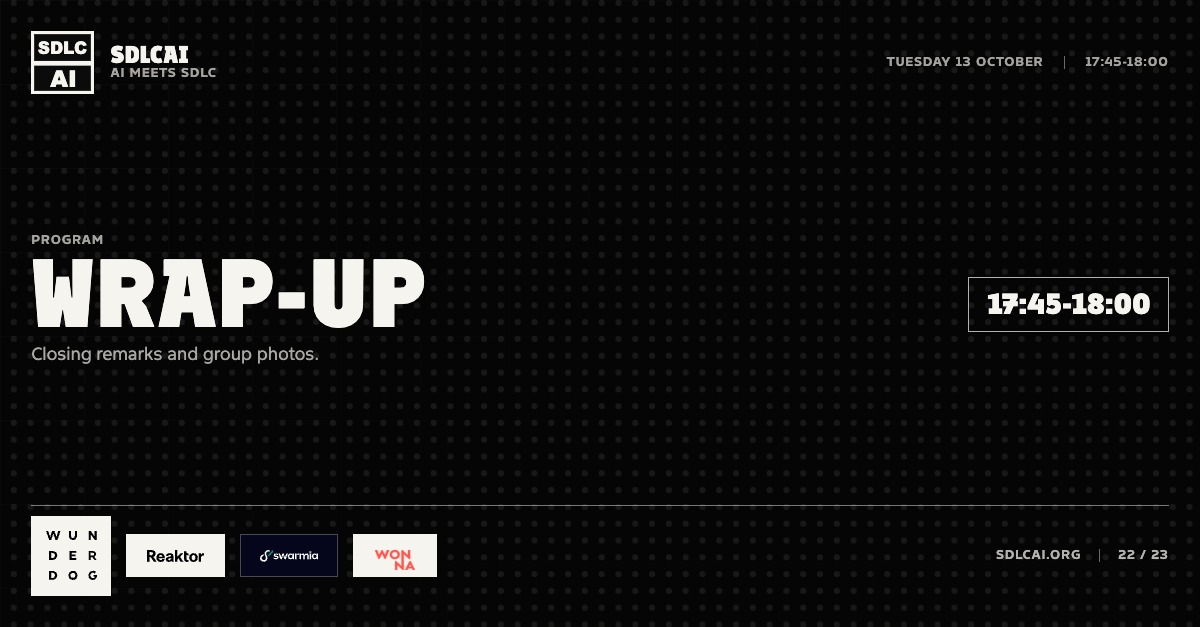 Schedule session slide 22: Wrap-up / 17:45-18:00