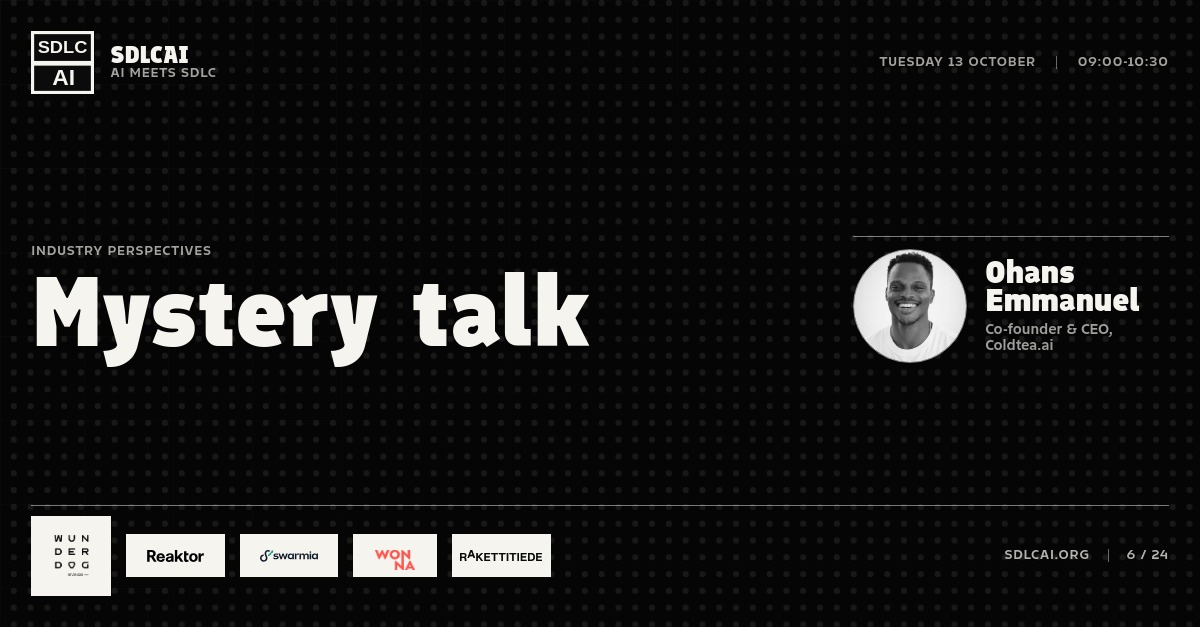 Talk title slide 6: Mystery talk / 09:00-10:30
