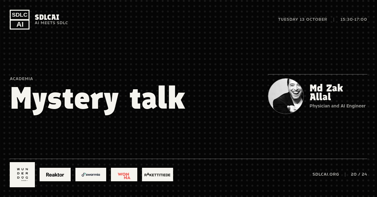 Talk title slide 19: Mystery talk / 15:30-17:00